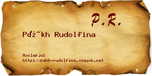 Pákh Rudolfina névjegykártya